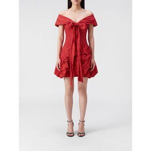 Magda Butrym Women Magda Butrym Asymmetrical Draped Cotton Mini Dress With Bow